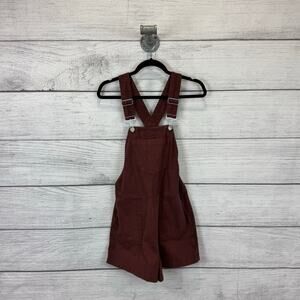 Roxy Women's Brown Cotton Summer Short Overalls Size Small